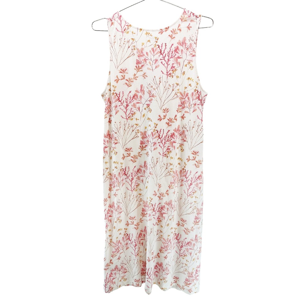 GARNET HILL Cotton Tencel Floral Twist Front Sundress • Medium • white pink boho - Picture 4 of 9